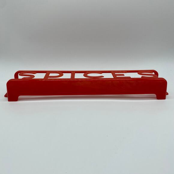 Lustro-Ware Red SPICES Hanging Wall Spice Rack Plastic Mid Century Kitschy Retro - Picture 2 of 8